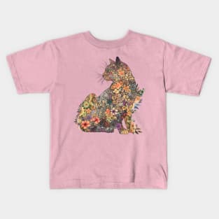 Floral Cat Kids T-Shirt